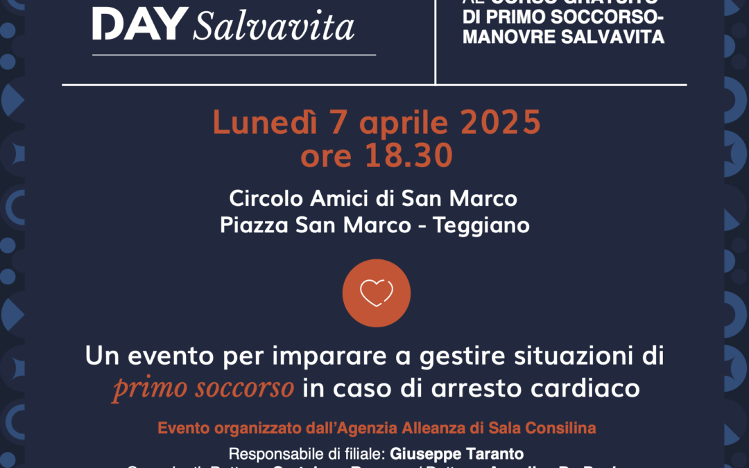 Teggiano ospita il “Protection Day Salvavita”: corso gratuito di primo soccorso