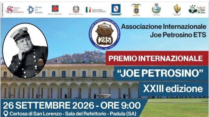 Padula, XXIII Premio “Joe Petrosino”: legalità e memoria nella Certosa